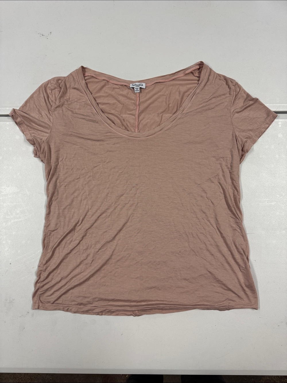 Splendid Short Sleeve Scoop Neck Tee in Dusty Rose